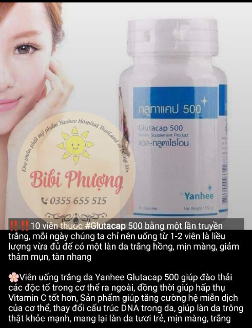 Viên uống trắng da Glutacap 500