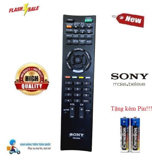 Remote Điều khiển tivi Sony các dòng LCD/LED - Hàng chất lượng cao mới 100% Tặng kèm Pin!!!