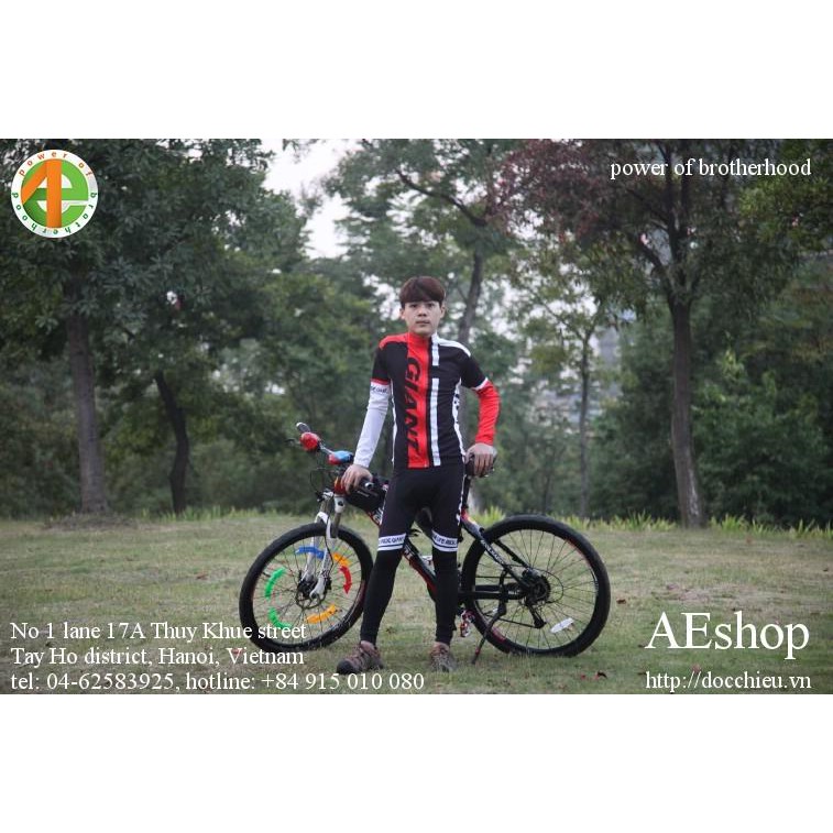 bộ quần áo đạp xe bộ quần áo đi xe đạp thu đông dài tay Giant