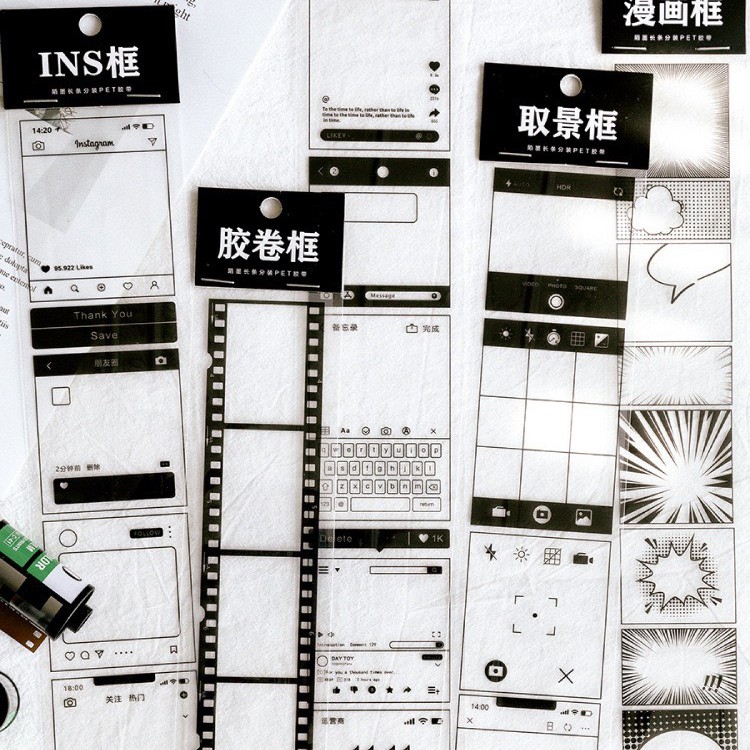 Bộ sticker trong suốt trang trí ảnh polaroid phong cách (ST23)