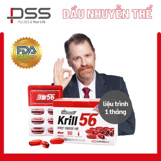 (Date T10/2022) Dầu nhuyễn thể KRILL 56 1000mg cao cấp đào thải mỡ liệu trình 1 tháng/ 1 hộp