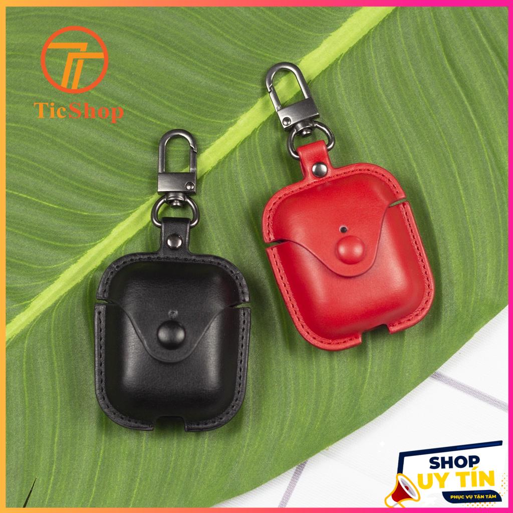 BAO DA BẢO VỆ CHO AIRPOD 2 VÀ 1 KÈM MÓC KHÓA THỜI TRANG SANG TRỌNG