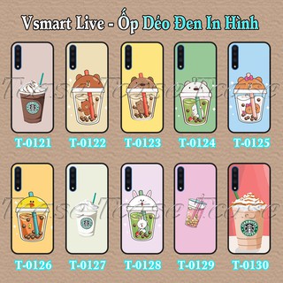 Ốp lưng Vsmart Live dẻo đen in hình Ly Trà Sữa