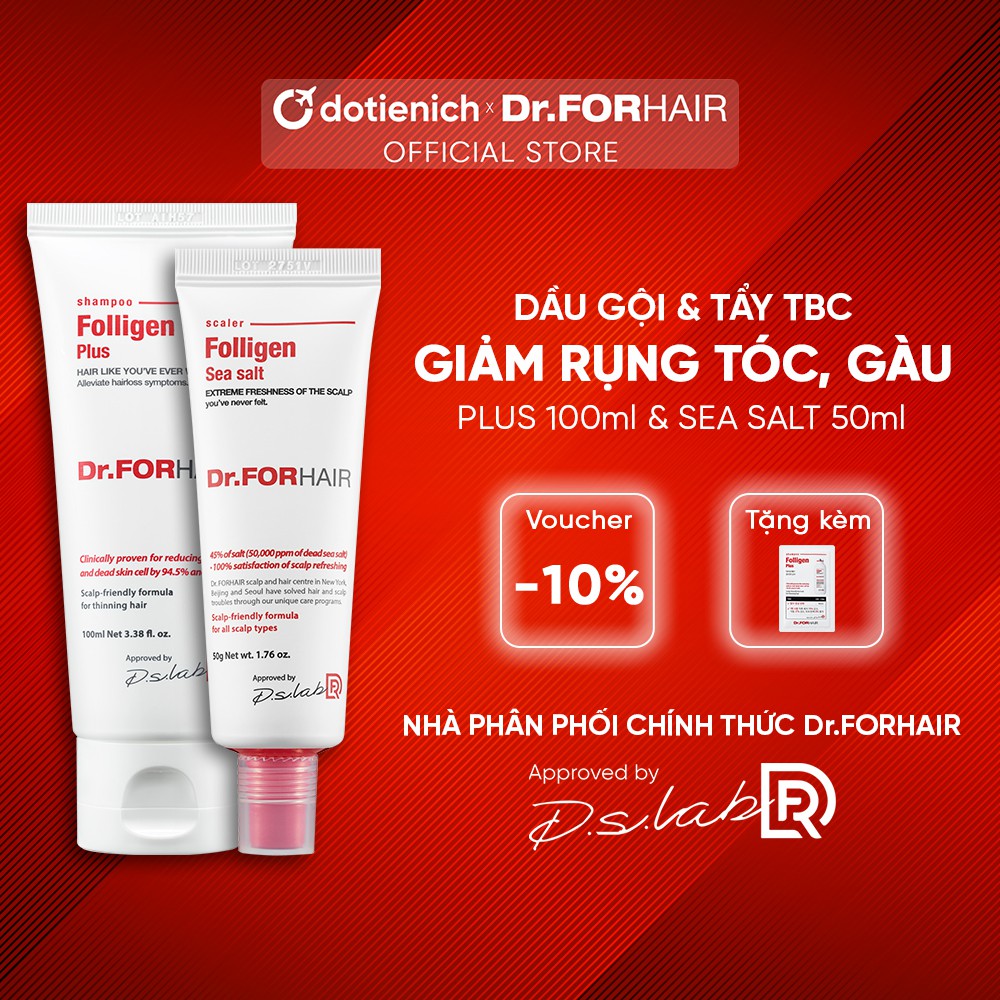 Bộ Dầu Gội - Tẩy Tế Bào Chết Dr.FORHAIR Làm Sạch Gàu, Giảm Rụng Tóc