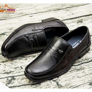 Xả Hàng giày lười trung tuổi nam da bò đen cao cấp fasion