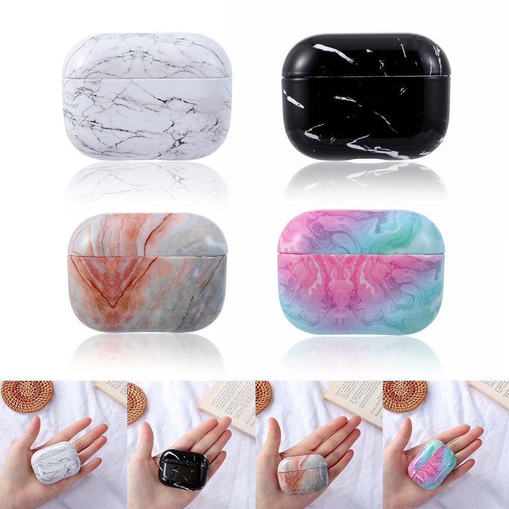 Vỏ bảo vệ hộp sạc tai nghe không dây Apple AirPods Pro airpod 3 bằng PC cứng họa tiết vân đá | BigBuy360 - bigbuy360.vn