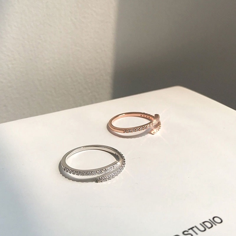 Nhẫn Đính Hôn / Nhẫn Đính Hôn Màu Trắng / Vàng Hồng Đính Đá Zircon Thời Trang Dành Cho Nữ