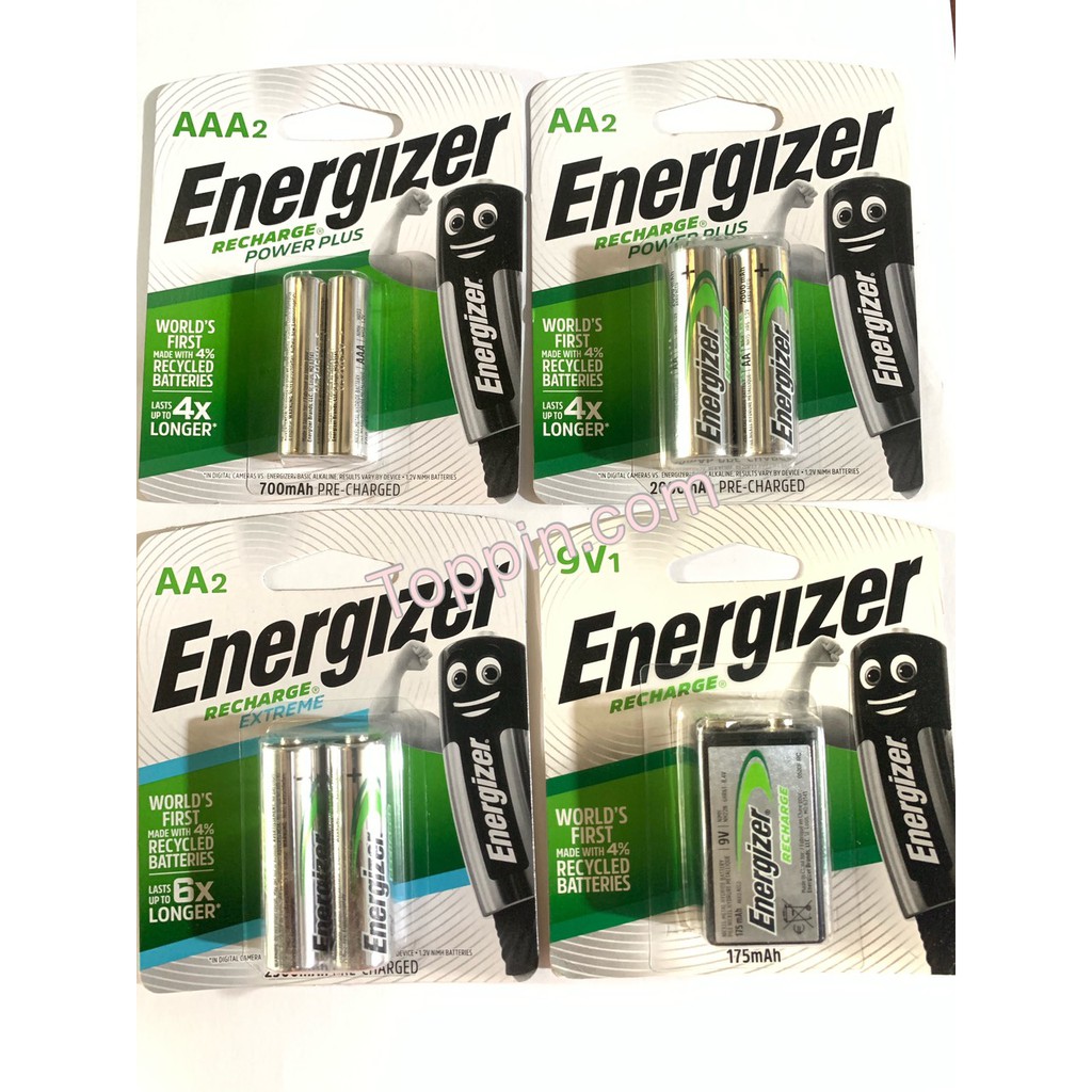 PIN SẠC AA, AAA, 9V ENERGIZER 2300mah, 2000mah, 700mah, 175mah (CHÍNH HÃNG).