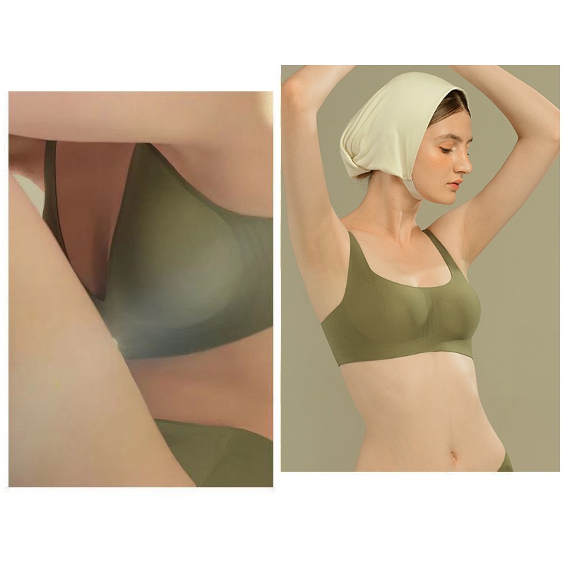 Áo ngực SUJI cổ chữ V sâu mềm mại mỏng không đường may phong cách Nhật Bản màu sắc tùy chọn cho nữ