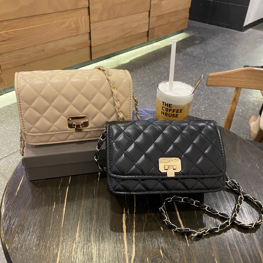 [Hottrend 2021] Túi Trần Trám Khóa Gập Size 22  QUEEN BAG  Túi xách nữ đeo chéo style Hàn Quốc chất liệu cao cấp