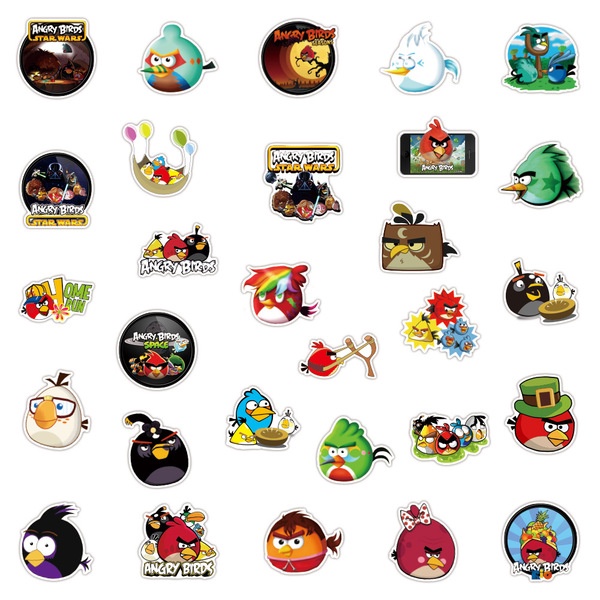 Set 100 Hình Dán Angry Birds-Series Dán Trang Trí Chống Thấm Nước