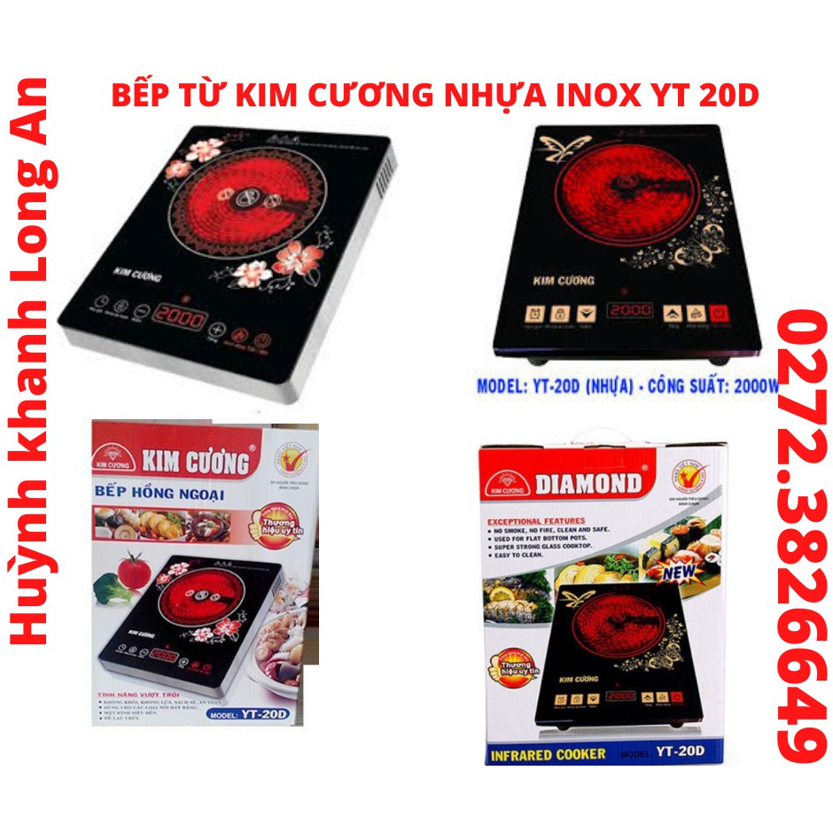 BẾP ĐIỆN TỪ INOX NHỰA KIM CƯƠNG CHÍNH HÃNG KC YT 20D