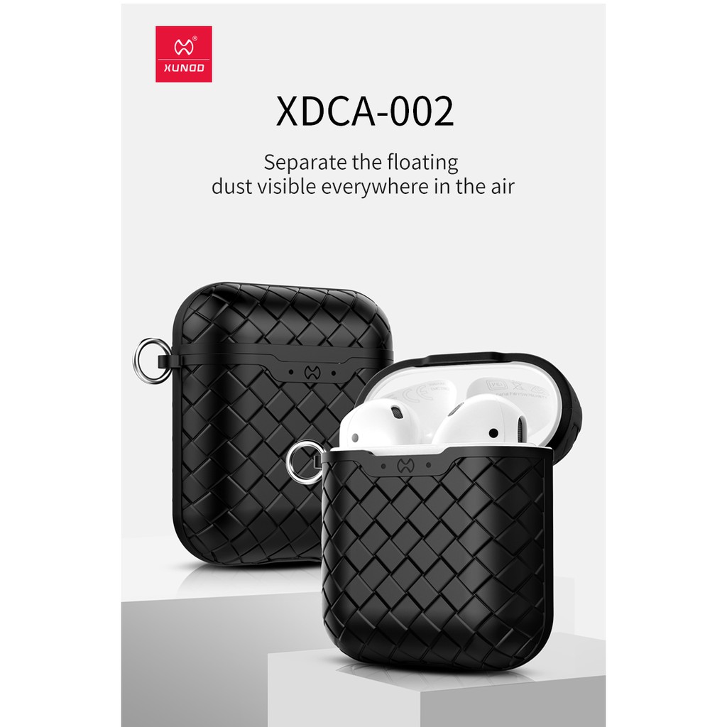 [Có Tặng Móc Khóa] Bao Ốp Case Airpods 1/2 Silicon Đan Dệt Xéo XUNDD Chính Hãng