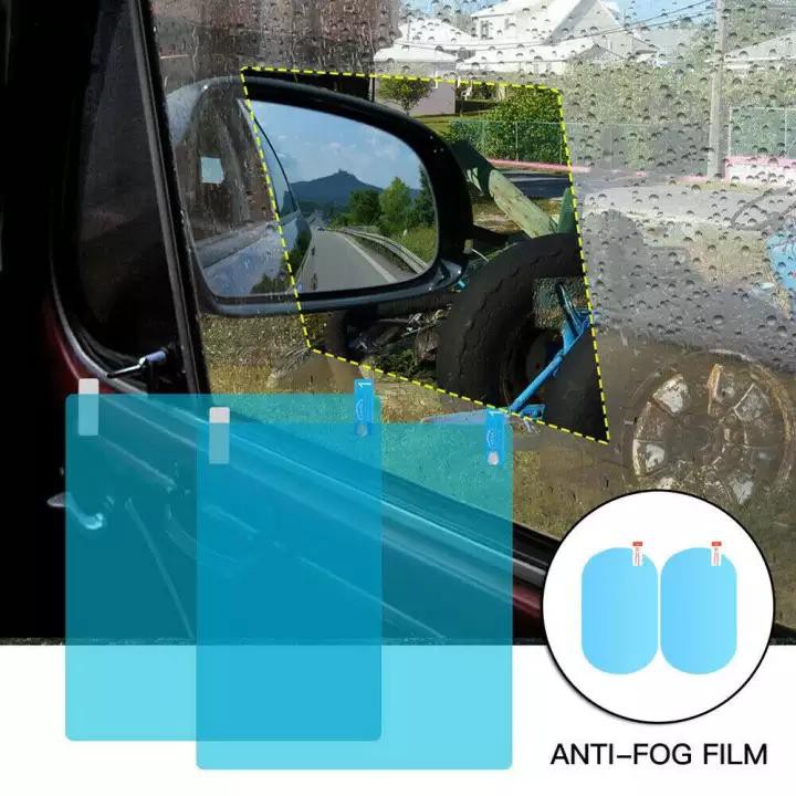 Bộ 4 miếng dán chống bám nước mưa ô tô dán kính , dán gương xe, 2 miếng bầu dục và 2 miếng vuông