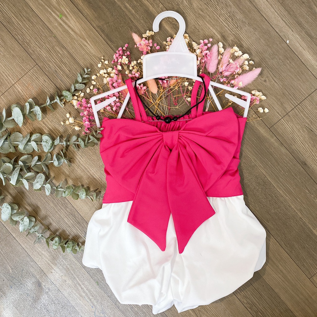 Set đồ bé gái,Bộ quần Áo Bé Gái Nơ Hồng Sen kết hợp quần bí 2 Lớp SIÊU DỄ THƯƠNG ,Thôi Nôi, Sinh Nhật 8-23kg Angel Baby