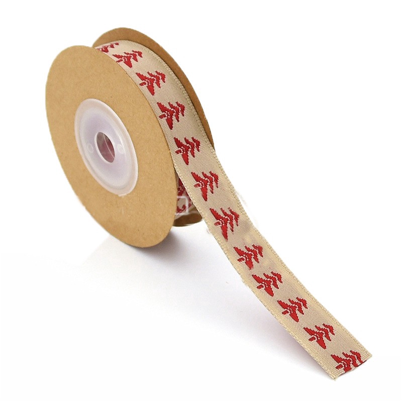 Cuộn Dây Ruy Băng In Chữ 15mm Dùng Trang Trí Giáng Sinh 5M