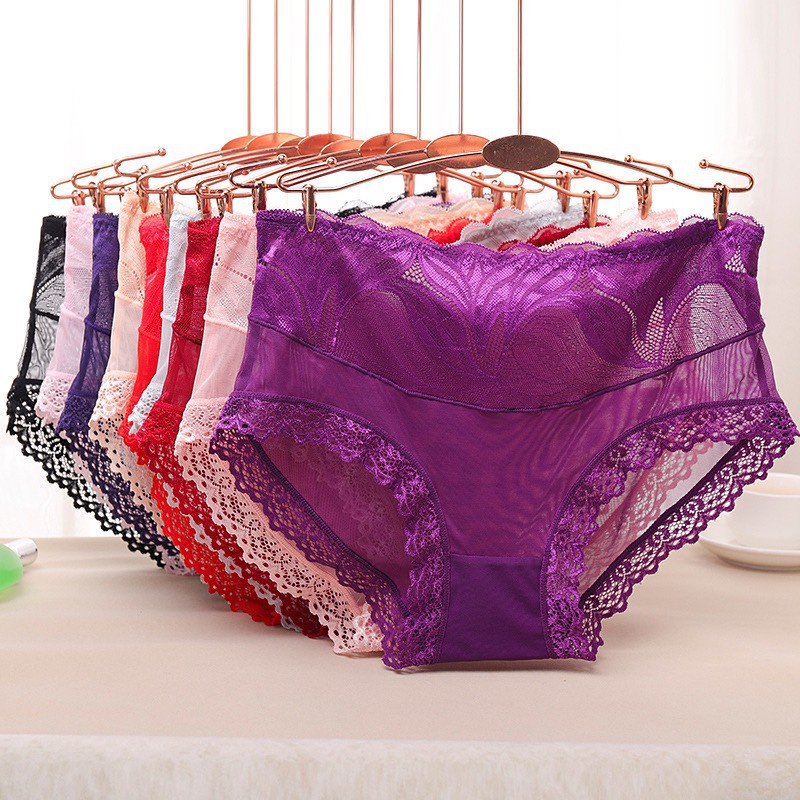 Quần Lót Nữ ren Sexy lưới phối cạp ren họa tiết lá sexy gợi cảm mỏng mát mã 518 | BigBuy360 - bigbuy360.vn
