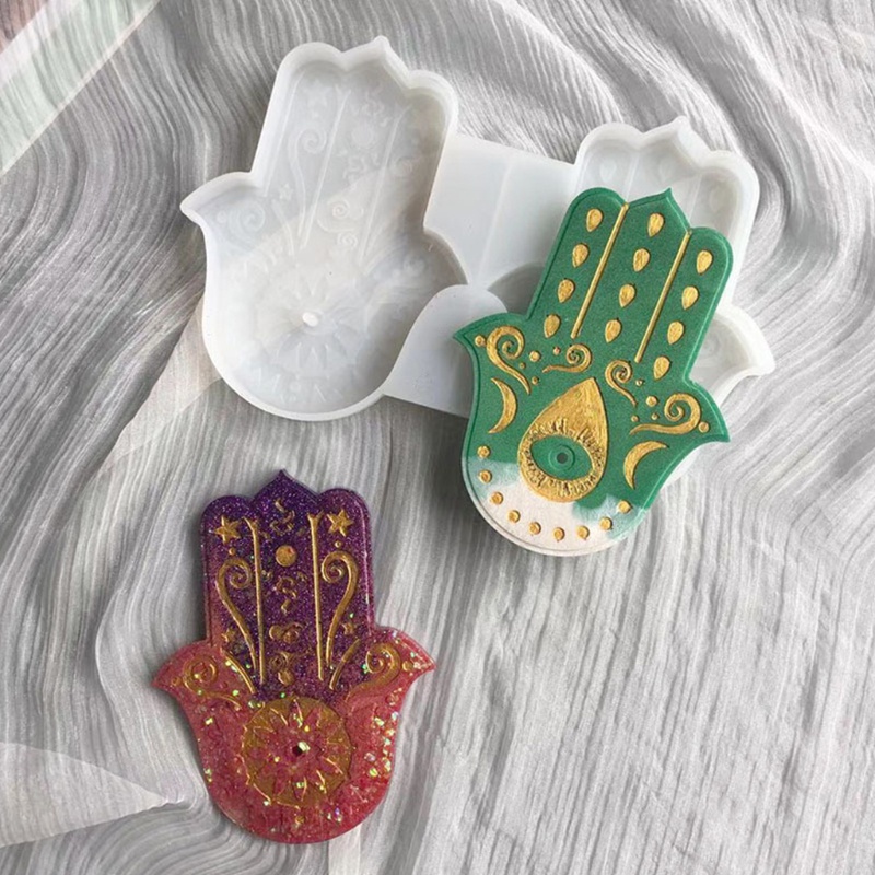 Khuôn Silicone Làm Khay Resin Epoxy Hình Bàn Tay Hamsa DIY