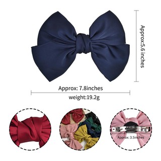 Kẹp Tóc Nơ Bản To Phong Cách Hàn Quốc Lụa Satin