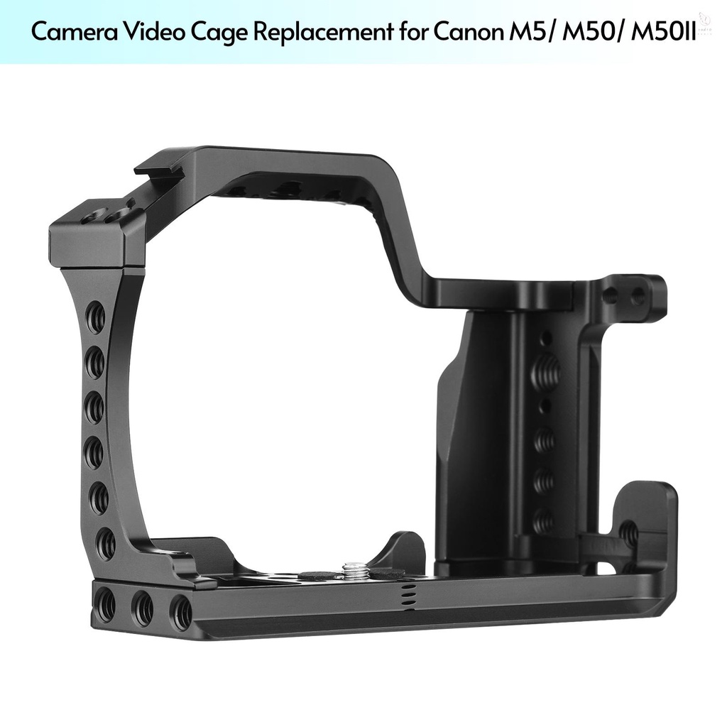 Khung Hợp Kim Nhôm Thay Thế Cho Máy Ảnh Canon M5 M50 M50II Với Lỗ Vít Lạnh 1 / 4 Inch & 3 / 8 Inch