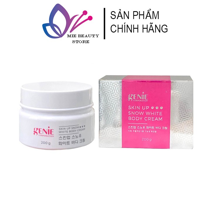 Kem Body Tinh Thể Nước GENIE SKIN UP SNOW WHITE BODY CREAM 200G [CHÍNH HÃNG]