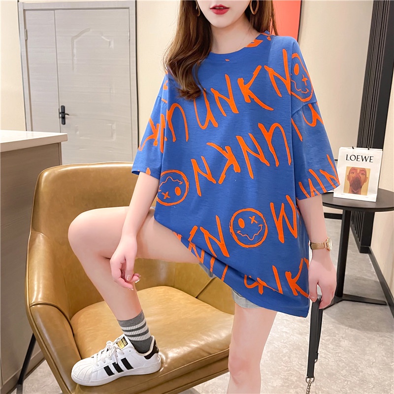 NRVP Áo thun tay ngắn cổ tròn phong cách Hàn Quốc thời trang mùa hè cho nữ 2022