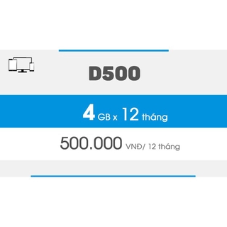 Sim Vina D500 Trọn Gói 1 Năm Sim 4G VinaPhone KM 5G/tháng 60gb/năm - ko cần nạp thẻ