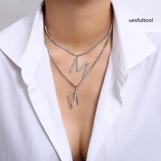 Dây Chuyền Mặt Hình Chữ Cái Đính Đá Thời Trang Cho Nữ