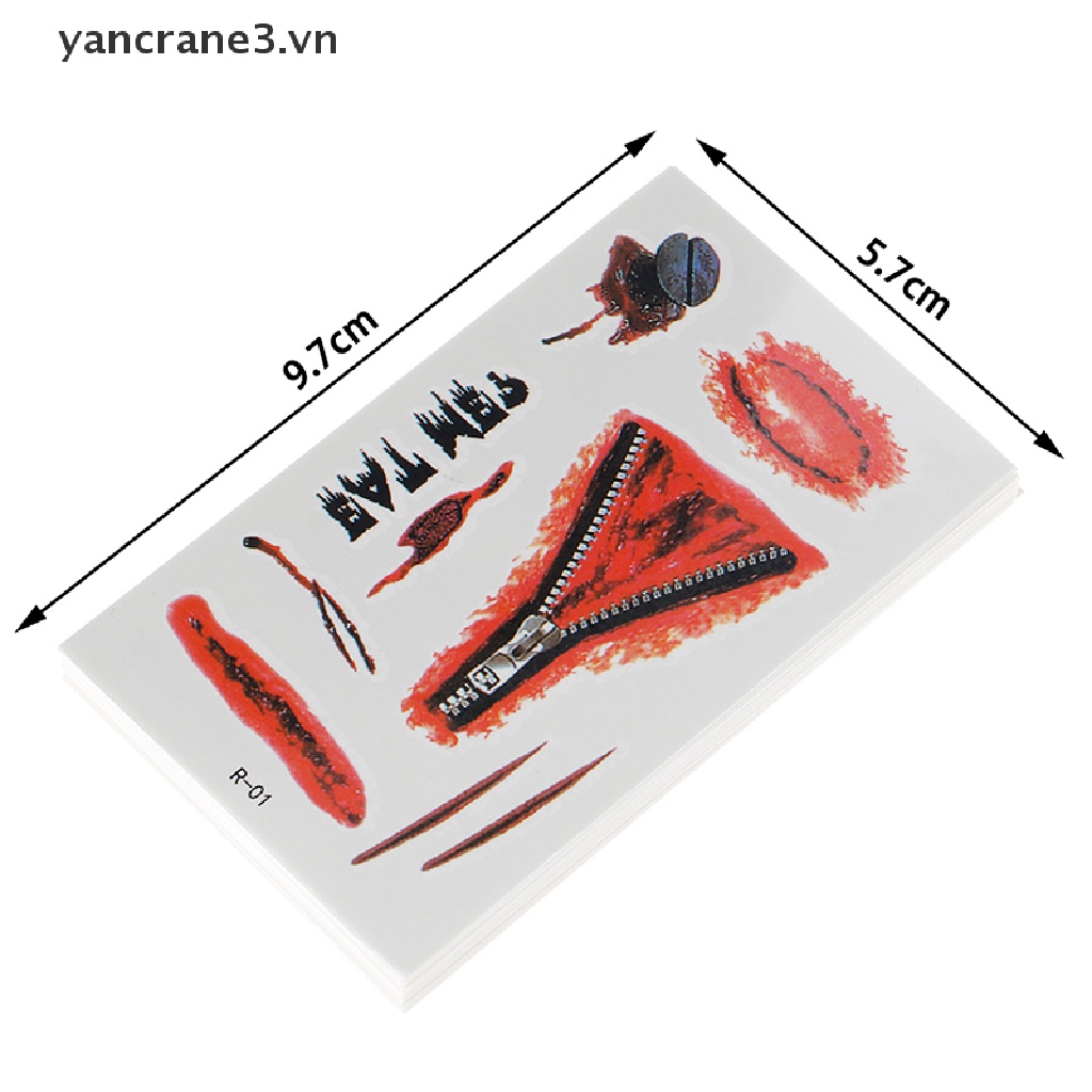 Set 30 Tấm Hình Xăm Dán Vết Sẹo Máu Hóa Trang Ma Cà Rồng Halloween yancrane3.vn