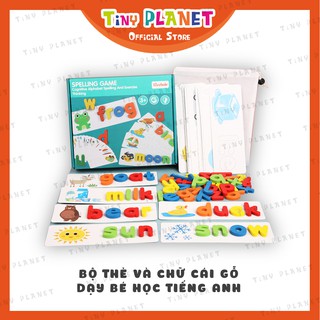 Bộ thẻ 56 từ flashcards kèm chữ cái gỗ dạy bé học từ vựng tiếng Anh Treehole giáo dục sớm Montessori