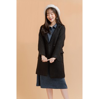 Áo khoác dạ nữ cổ bẻ - 92Wear