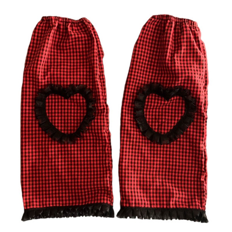 Xiangbao Vớ Cao Đến Đầu Gối Phối Ren Họa Tiết Kẻ Sọc Phong Cách Gothic Punk Giữ Ấm Chân Có Khóa Cài Hình Trái Tim