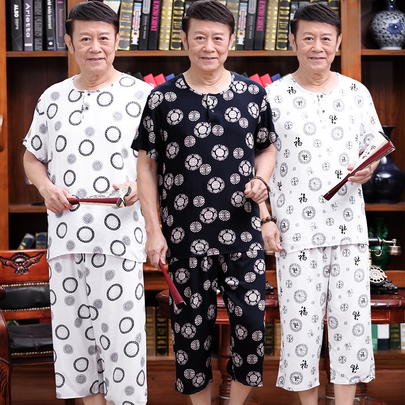 Bộ quần áo mặc nhà trung niên cho ông cho bố BDN01 bộ đồ trung niên nam vải lanh mát mịn