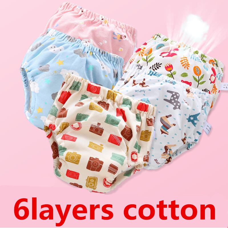 Quần tã 6 lớp bằng vải hỗ trợ tập đi vệ sinh cho trẻ nhỏ size M L