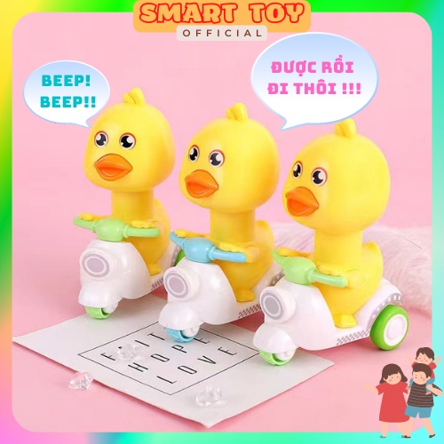 Đồ chơi vịt chạy xe máy Vespa cực ngầu, ấn là chạy cho bé vui chơi, đồ chơi vịt con đi xe máy đáng yêu dành cho bé