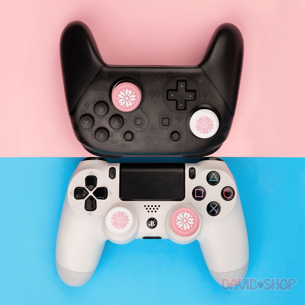 Núm bọc analog Sakura (hoa anh đào) cao cấp hãng Geekshare cho tay cầm Pro Controller, DuaSense, DualShock 4