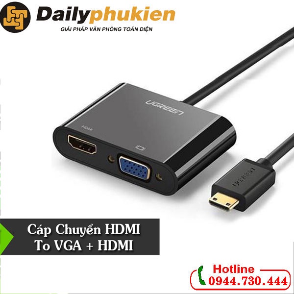 Cáp chuyển đổi HDMI to VGA&amp;HDMI Ugreen 40744 dailyphukien