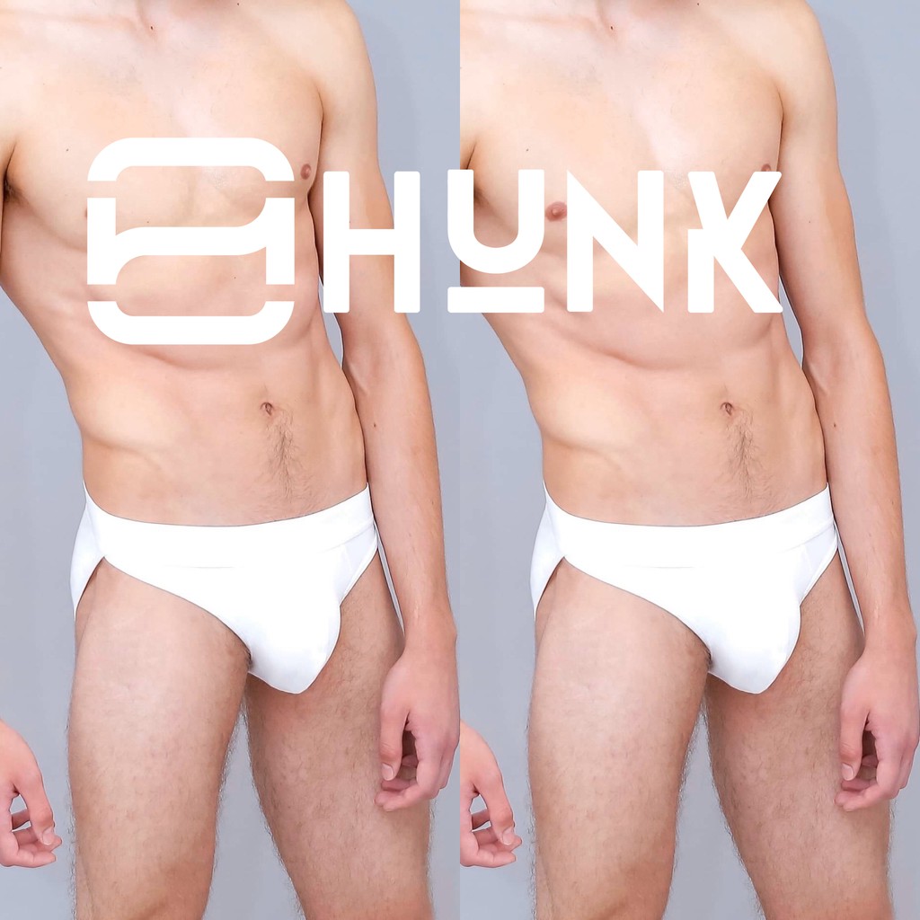 [Thiết kế hở sườn] Combo 2 Quần lót nam bikini Hunk hở sườn với túi kangaroo trắng 2.0