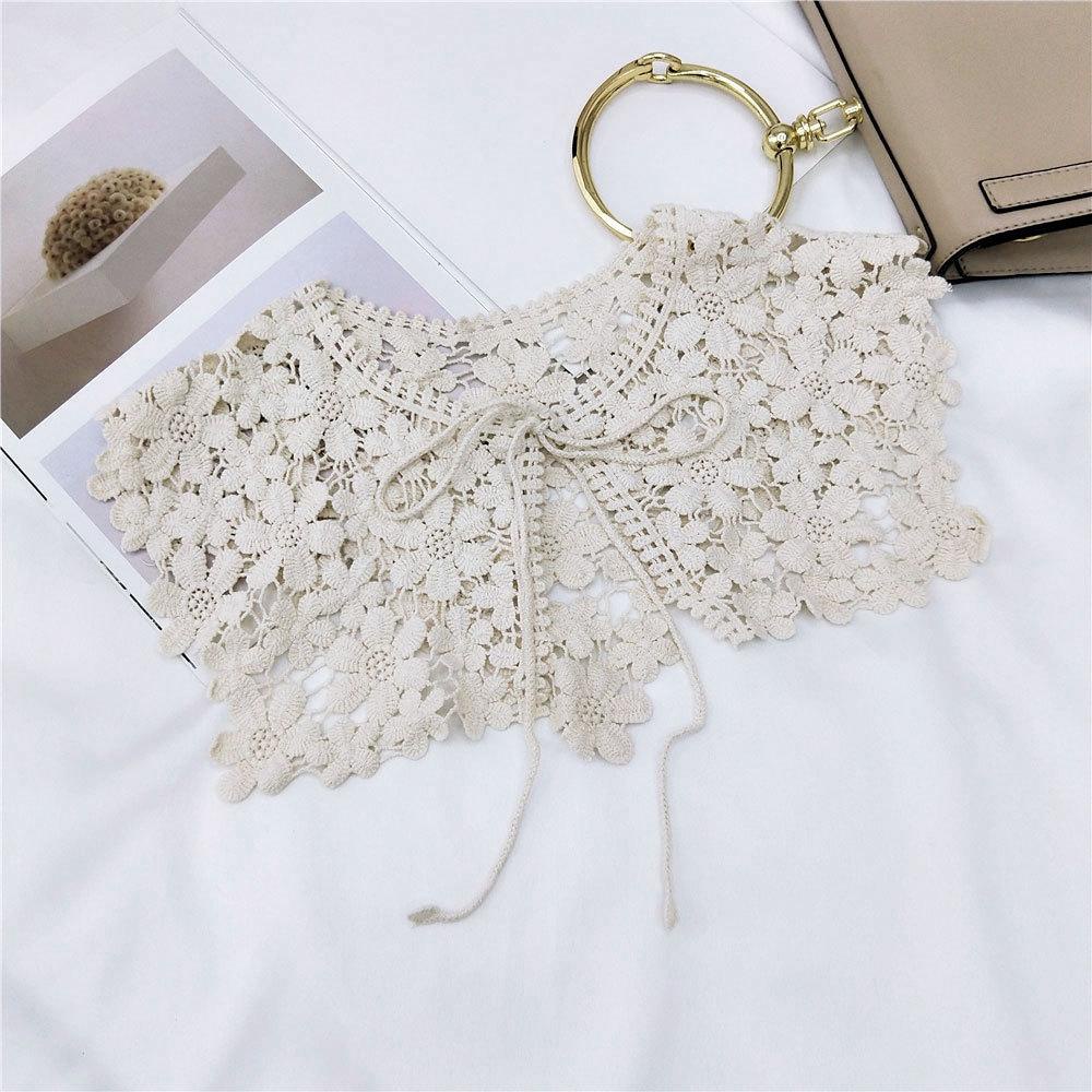 Cổ Áo Sơ Mi Giả Bằng Cotton Thêu Họa Tiết Phong Cách Vintage