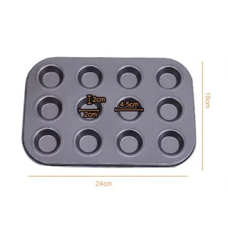 khuôn cupcake mini chống dính 12 ô