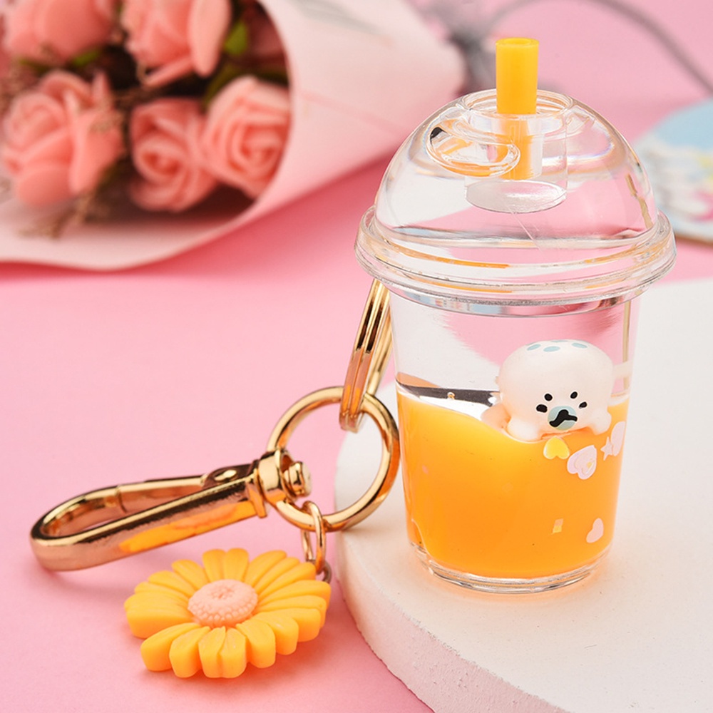 Móc khóa hình ly trà sữa bằng Acrylic thời trang nhiều màu
