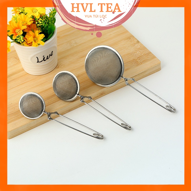 Kẹp lọc trà inox có tay cầm, không gỉ, không độc hại, dụng cụ lọc inox - HVL TEA