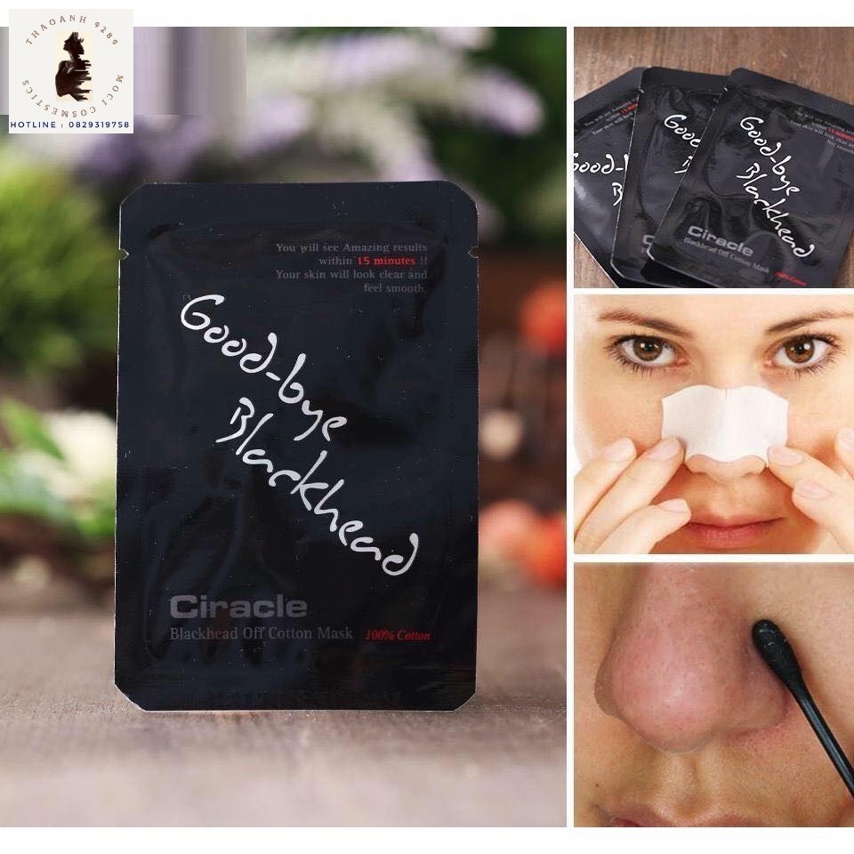 Lẻ miếng dán đẩy mụn đầu đen Goodbye Blackhead Ciracle - khắc tinh của  mụn đầu đen  - MoCi Cosmestics