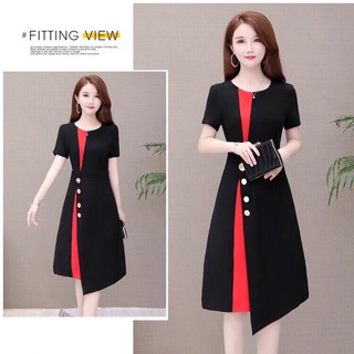 🍒đầm xoè đen phối đỏ s.mlxl