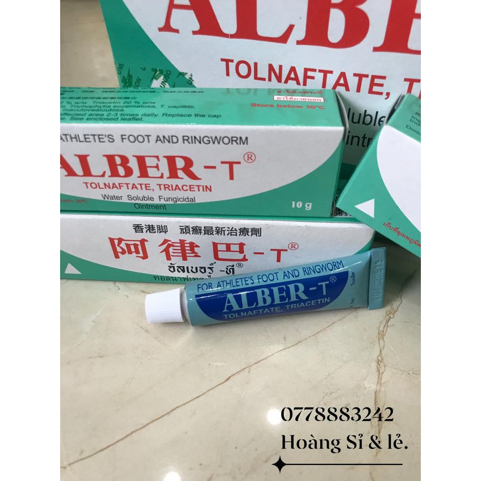 Alber-T trị lác mặt, nấm chân, vảy đỏ gà đá .