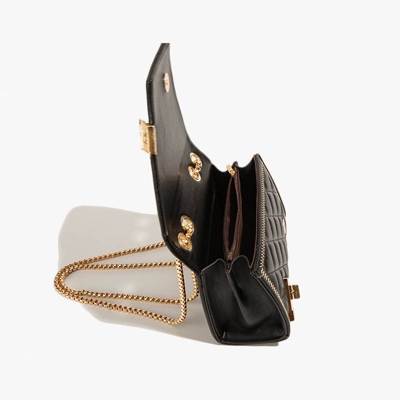 Túi đeo chéo IELGY họa tiết sọc thoi thiết kế dáng vuông phong cách Hàn Quốc