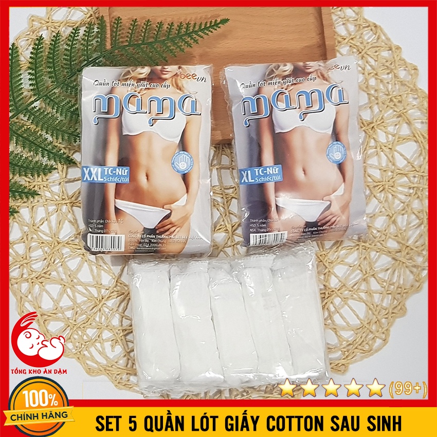 Gói 5 Chiếc Quần Lót Giấy Cotton Mặc 1 Lần Cao Cấp Tiện Lợi Cho Mẹ Đi Sinh, Đi Du Lịch - 8936095880079