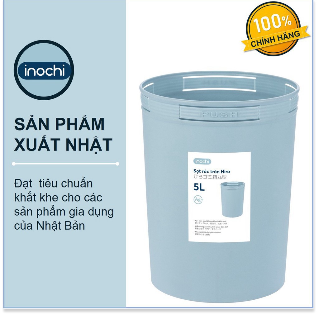 Thùng Rác Nhựa Tròn Inochi 5 Lít Màu Rất Đẹp Làm Sọt Rác Văn Phòng, Khách Sạn, Đựng Rác Gia Đình, Để Bàn Trong Nhà