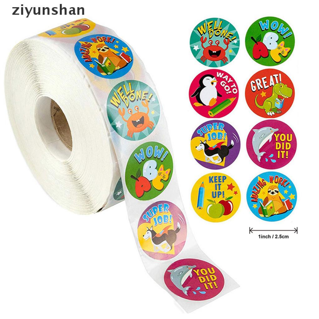 Cuộn 500 Miếng Dán Khen Thưởng Hình Động Vật Hoạt Hình Dễ Thương Cho Bé