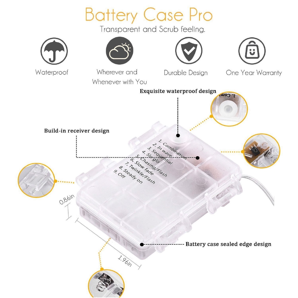 Dây Đèn Led 100 Bóng 10m 8 Chế Độ Kèm Điều Khiển Từ Xa Tiện Dụng